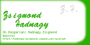 zsigmond hadnagy business card